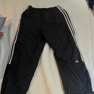 Adidas Black Joggers with White Stripes